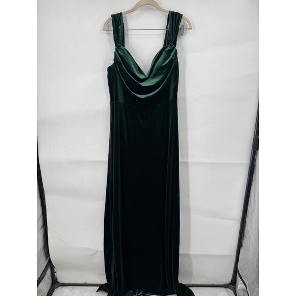 Revelry Sienna Velour Maxi Dress Women Plus Size 20 Emerald Green Festive - Picture 2 of 10